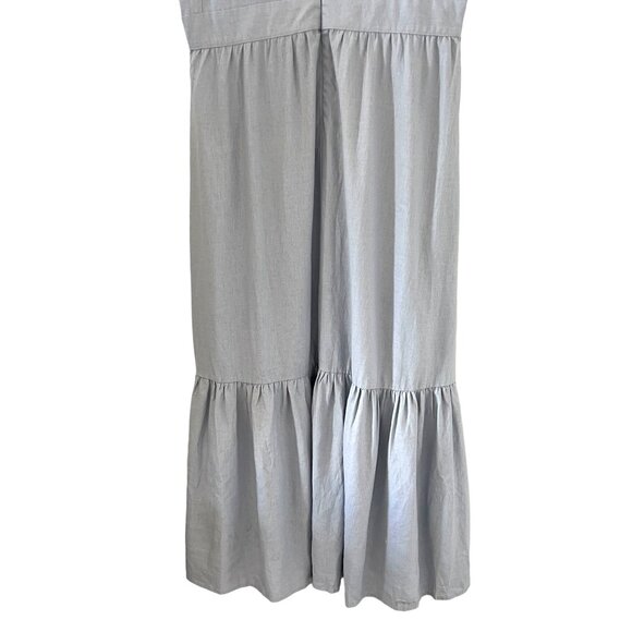 Cynthia Rowley NEW Linen Blend Flutter Sleeve Maxi Dress In Light Blue Size L - Picture 11 of 13